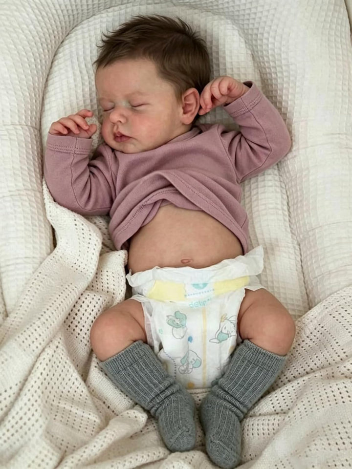 Zero pam Reborn Baby Mädchen-48CM Reborn Baby Vollsilikon Lebensecht, Reborn Puppen Lebensecht, Lebe