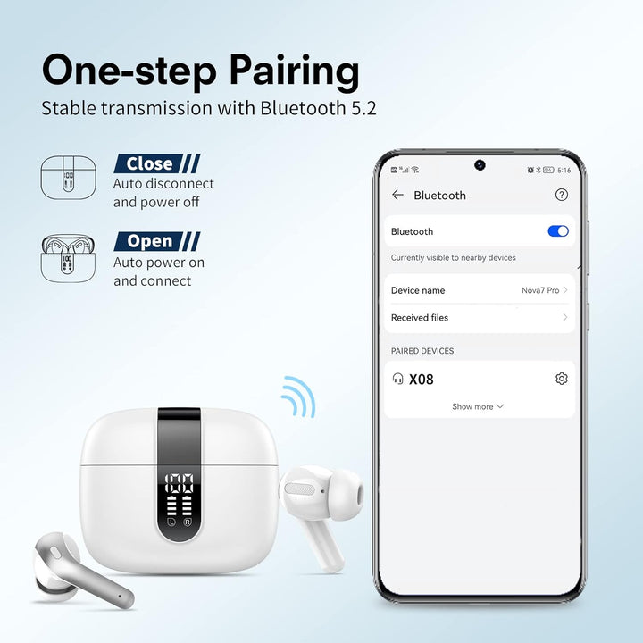 taopod Kopfhörer Kabellos Bluetooth, Bluetooth Kopfhörer Mit Mikrofon, In Ear Kopfhörer Bluetooth 5.