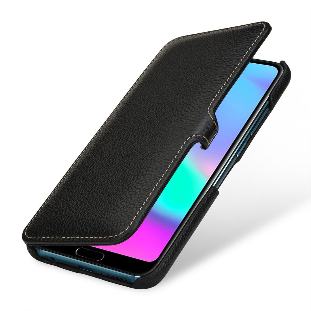 STILGUT Book Type Lederhülle kompatibel mit Huawei Honor 10. Seitlich klappbares Flip-Case aus Echtl