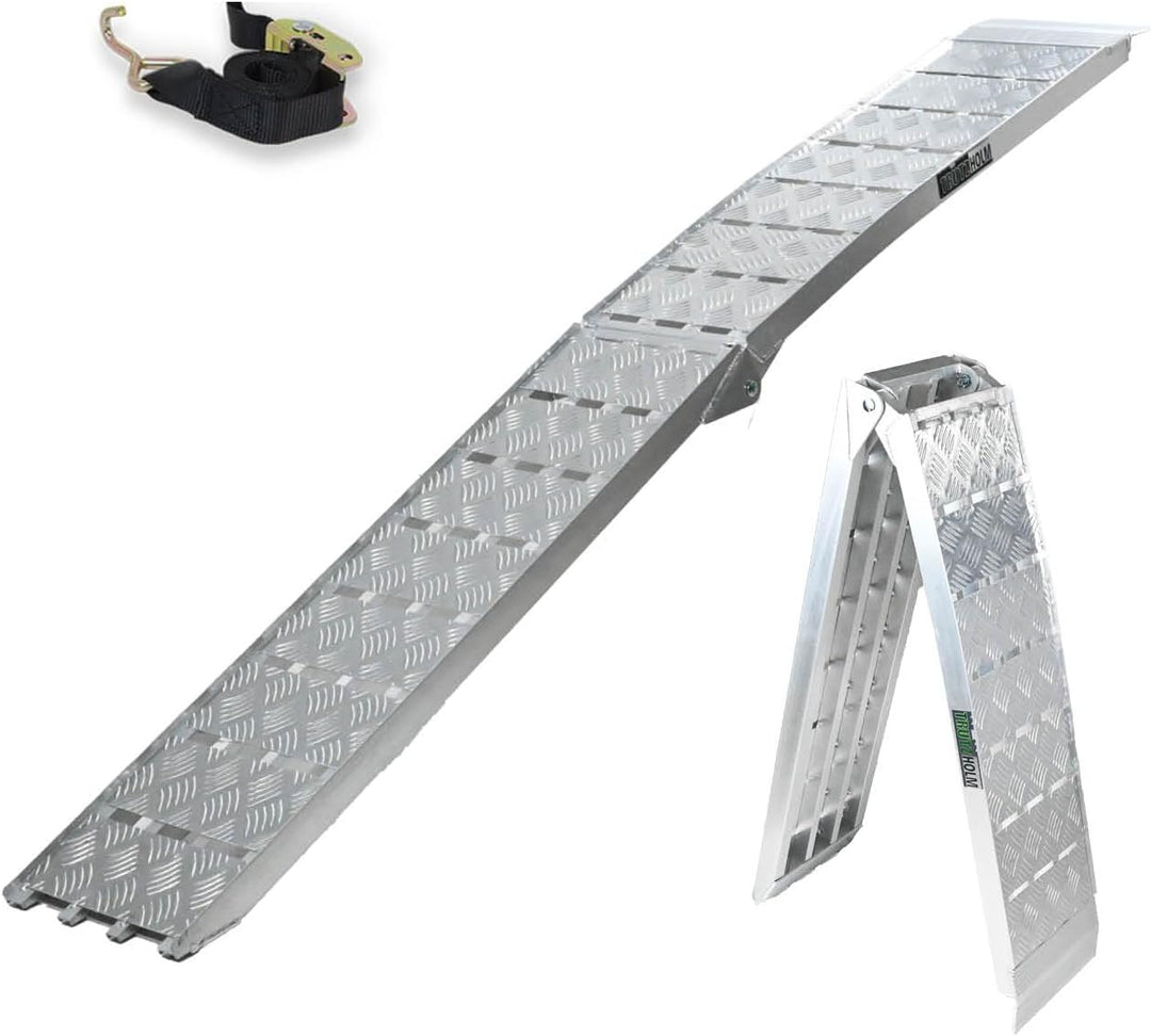 TRUTZHOLM 1 x Auffahrrampe klappbar 226 cm Traglast 680 kg Alu grau Motorradrampe Verladerampe Land