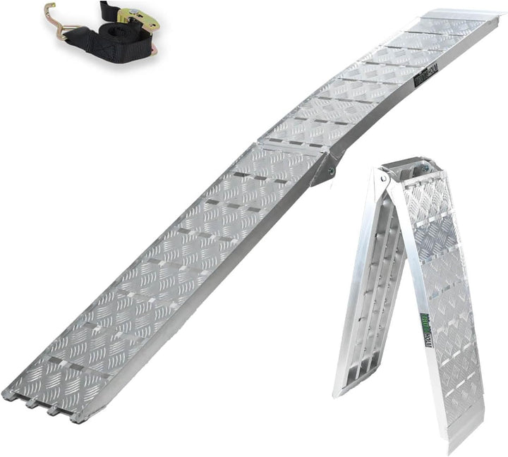 TRUTZHOLM 1 x Auffahrrampe klappbar 226 cm Traglast 680 kg Alu grau Motorradrampe Verladerampe Land