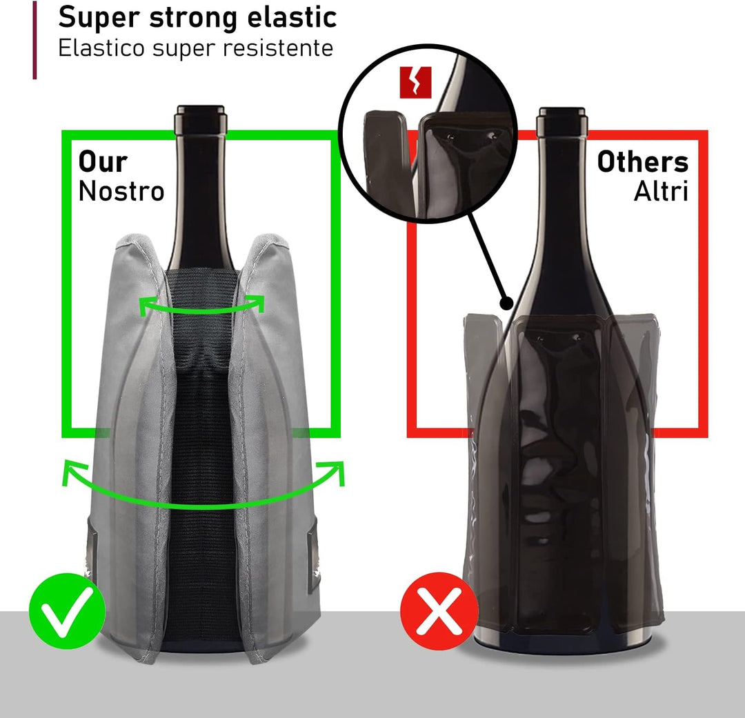 Pro Wine Weinkühler Manschette – Flaschenkühler für Wein & Champagner mit Kühlgel – Kühlt in 5 Min,