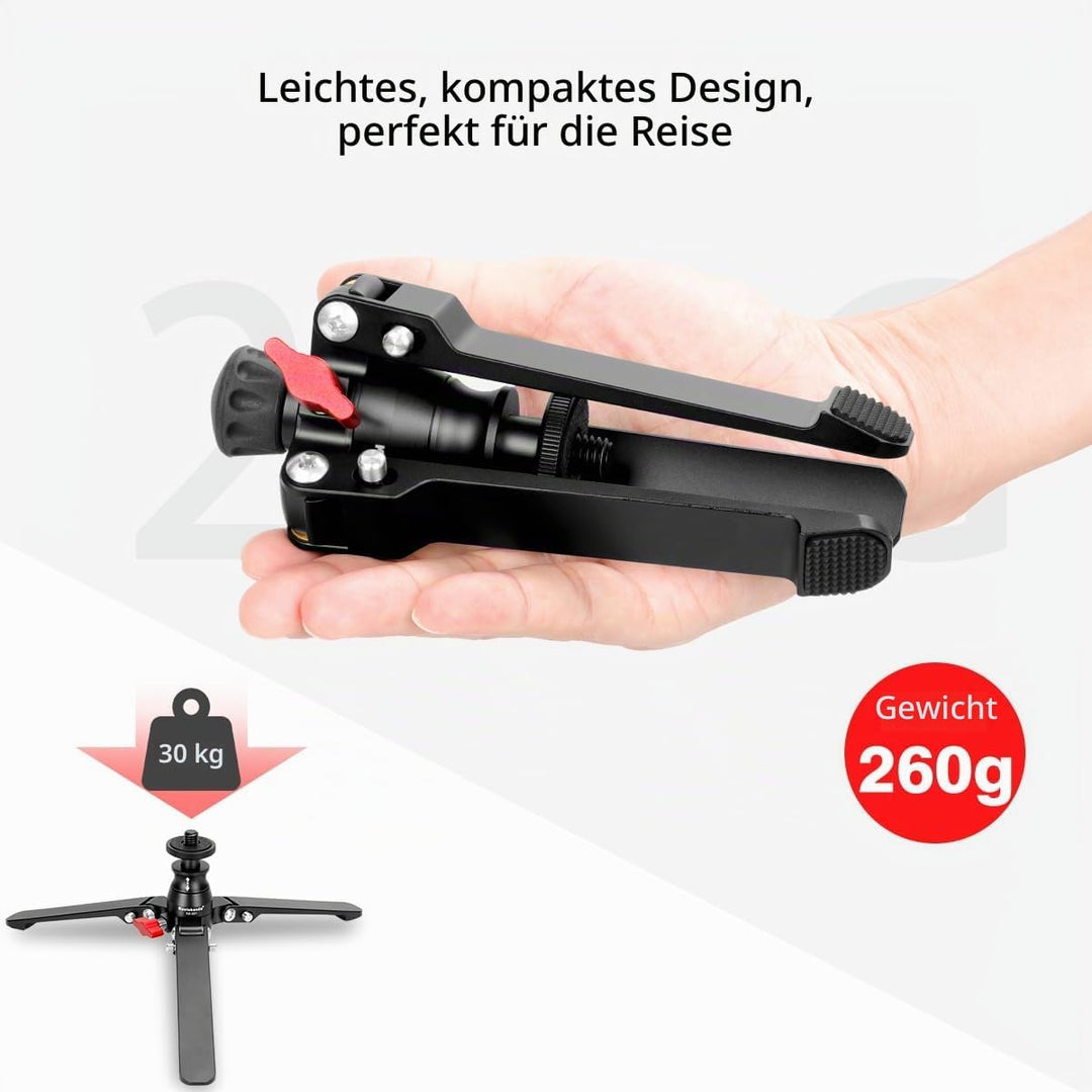 Koolehaoda Mini Stativ Desktop Stativ Universelle 3 Fuss Einbeinstativ-Stützbasis Ständer Einbeinsta
