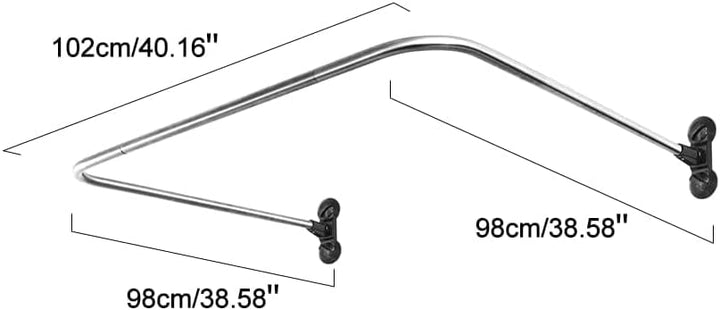 Hershii Duschvorhangstangen U-förmige Vorhangschiene Dusche Badewannenstange Eckgardinenstange Ohne