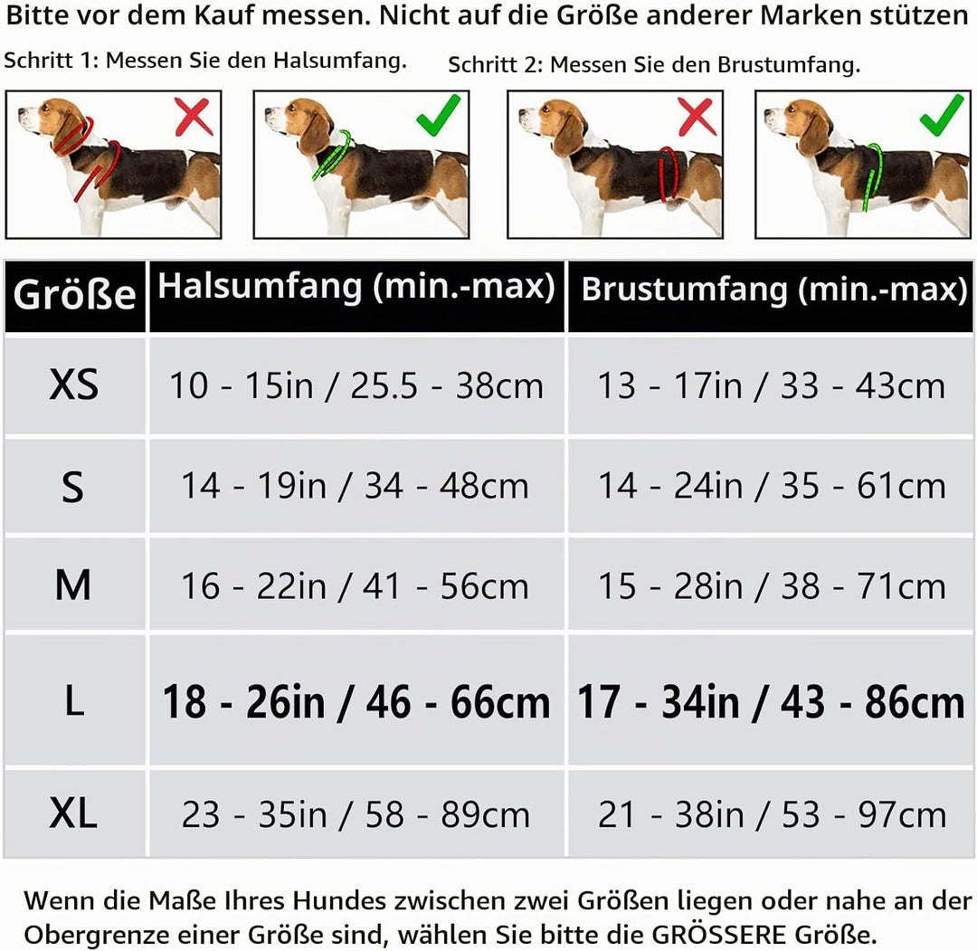 HEELE Hundegeschirr ohne Zug, Brustgeschirr für grosse Hund, einstellbares reflektierendes Hunde Ges