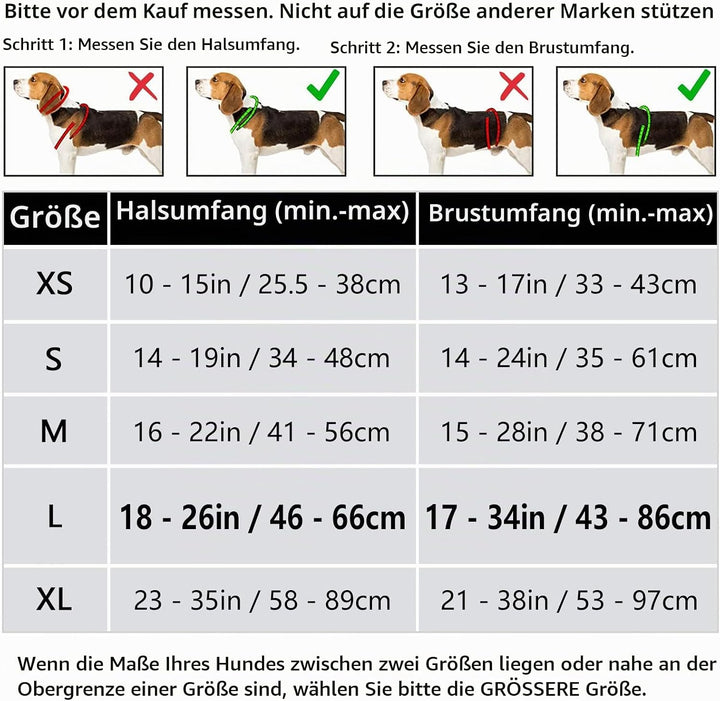 HEELE Hundegeschirr ohne Zug, Brustgeschirr für grosse Hund, einstellbares reflektierendes Hunde Ges