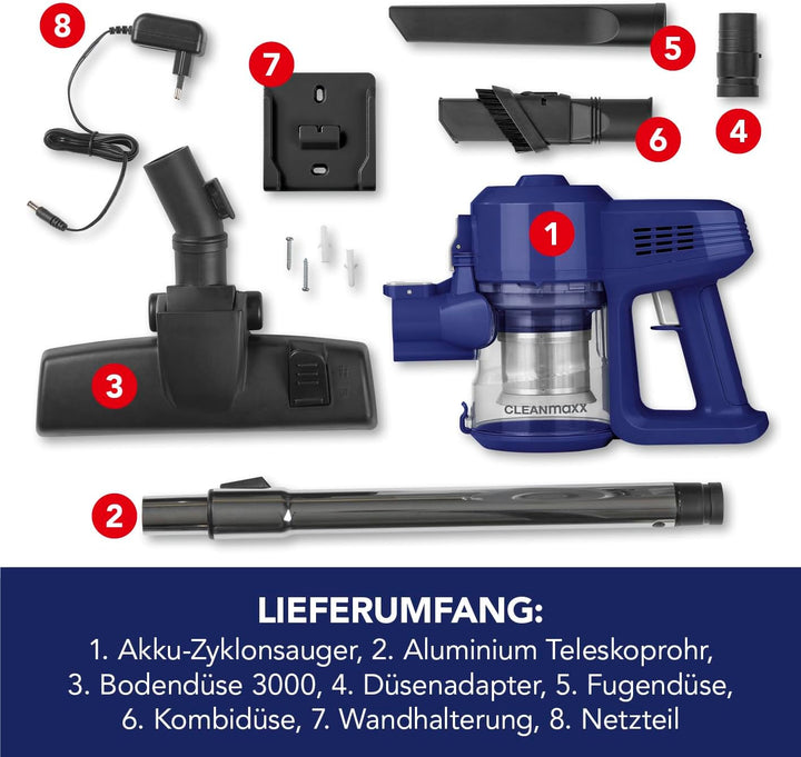 CLEANmaxx Kabelloser Hand- und Bodenstaubsauger | Flexible & kraftvolle Reinigung für EIN rundum sau