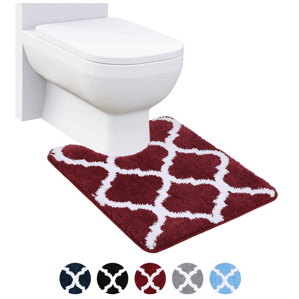 Homaxy rutschfeste WC-Vorleger Waschbar WC Teppich Klovorleger mit Ausschnitt Weiche Hochflor Toilet