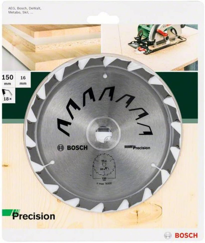 Bosch Home and Garden 2609256D62 Bosch Kreissägeblatt (für Holz, AussenØ: 150 mm, Bohrung: 16 mm, Zu