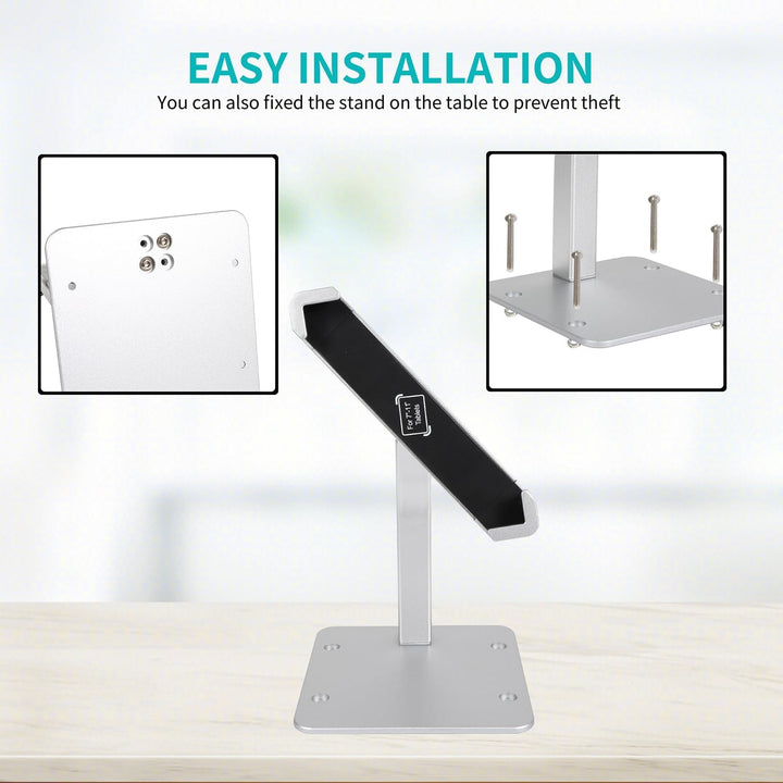 Desktop Tablet Halterung mit Anti Diebstahl Schloss und Schlüssel, woleyi Heavy Duty Aluminium Table