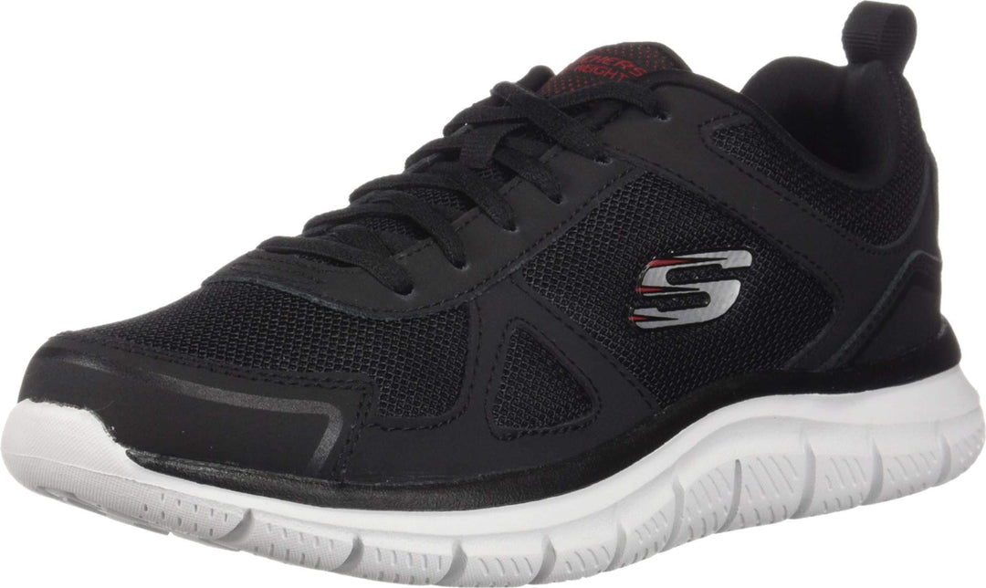 Skechers Herren Track Scloric Sneaker 39.5 EU Black Red Bkrd, 39.5 EU Black Red Bkrd