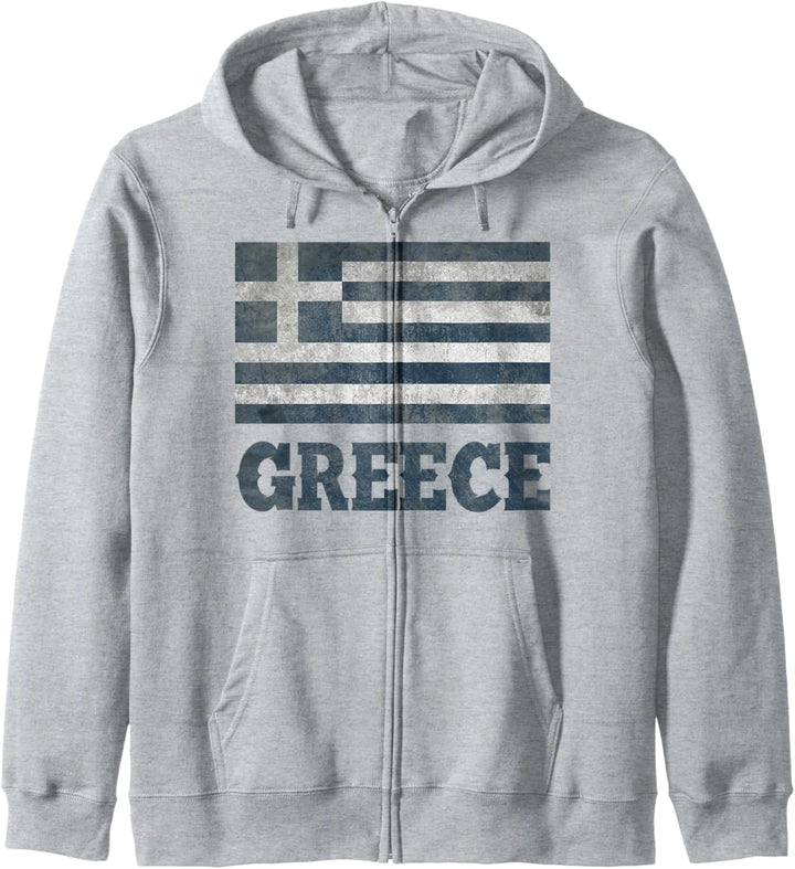 Griechische Flagge Greece Vintage Kapuzenjacke