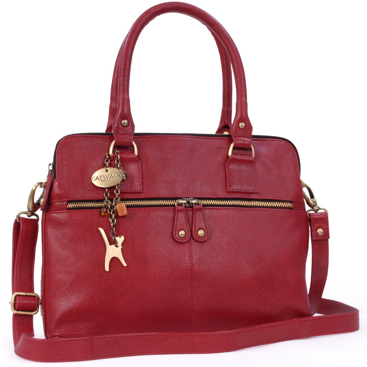 Catwalk Collection Handbags - Leder - Grosse Schultertragetasche/Umhängetasche/Shopper/Tote - Handta