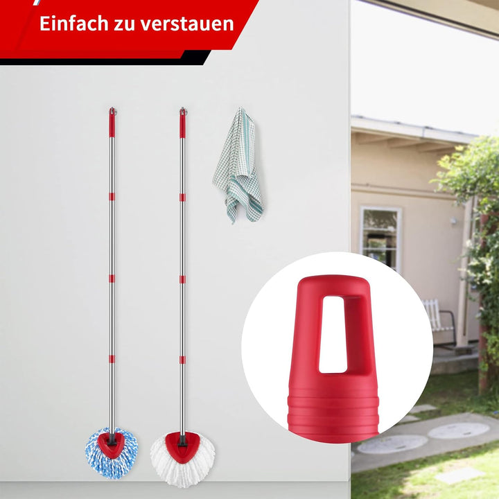 Spin Mop Set Kompatibel mit Vileda Turbo 2in1 EasyWring&Clean,1 Griff + 1 Base Grossartig für Wischm