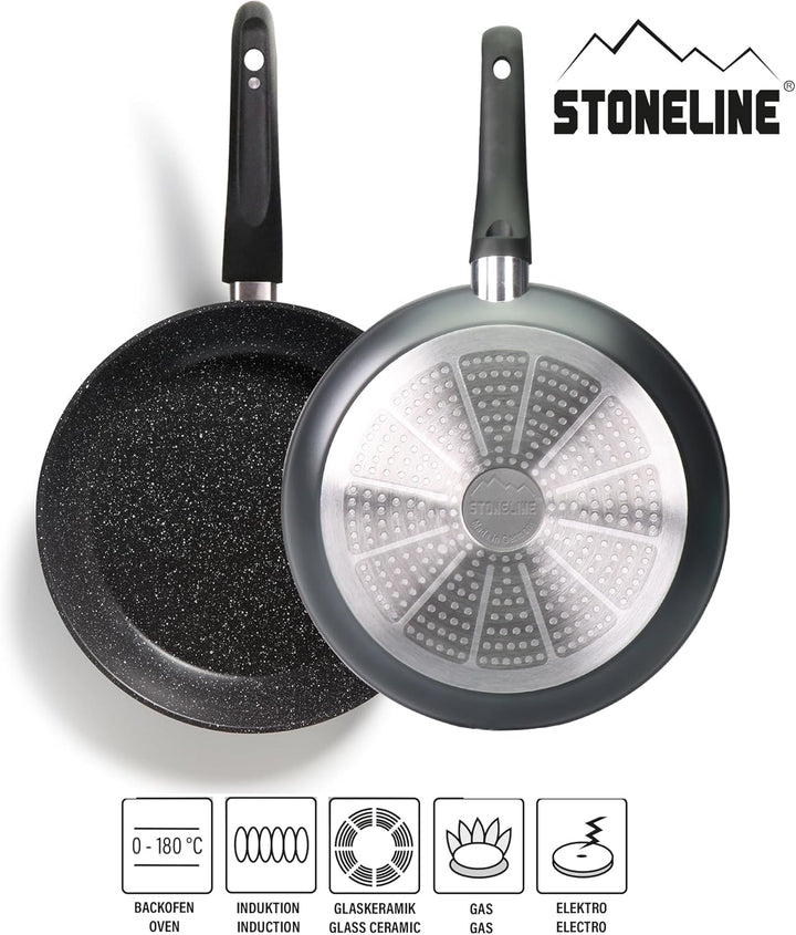 STONELINE Made in Germany Pfannenset Magnetgriff 6 teilig, 24/28 cm, Antihaft beschichtete Pfanne mi