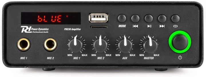 Power Dynamics PCD30 kompakter Verstärker mit dualer Stromversorgung, Bluetooth - 30 Watt - 12 Volt