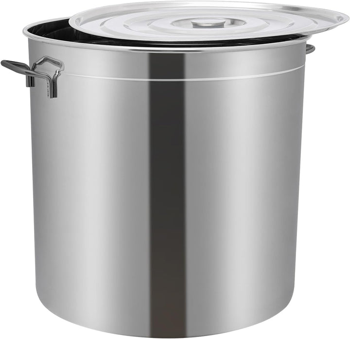100L Suppentopf mit Deckel und Siebkorb, Edelstahl Kochtopf Induktion Kompatibel, Grosser Gewerbetop