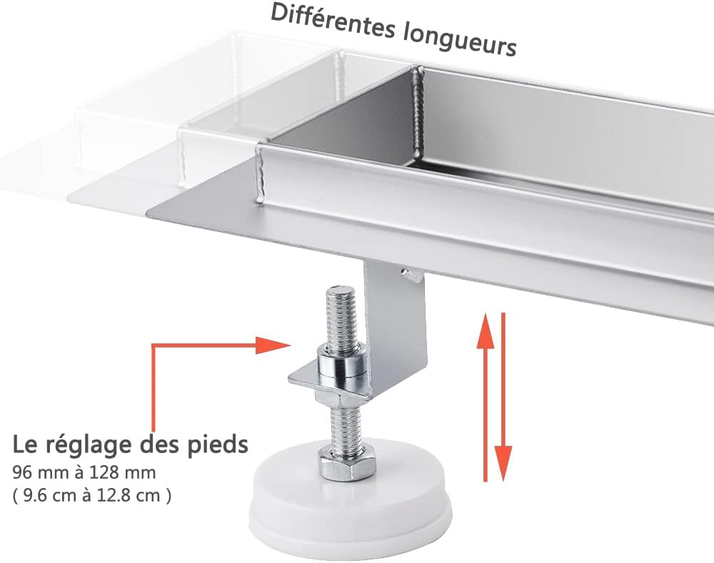 Duschrinne 60 cm Befliesbar 360 Grad Edelstahl komplettset Duschablauf Extra Flach Siphon mit Geruch