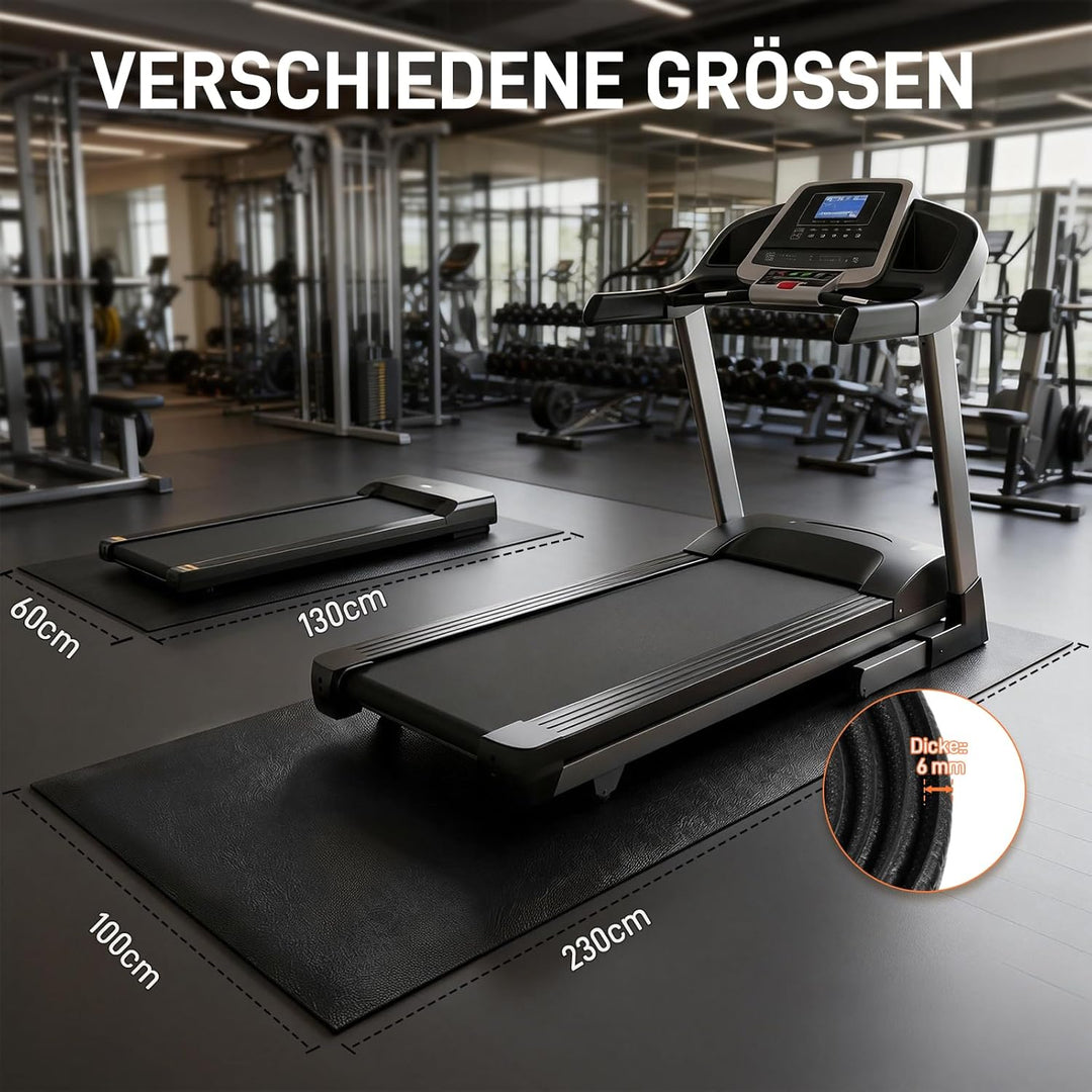 LEADZM Bodenschutzmatte für Fitnessgeräte – 6 mm dicke, Multifunktionale Trainingsmatte, Rutschfest,