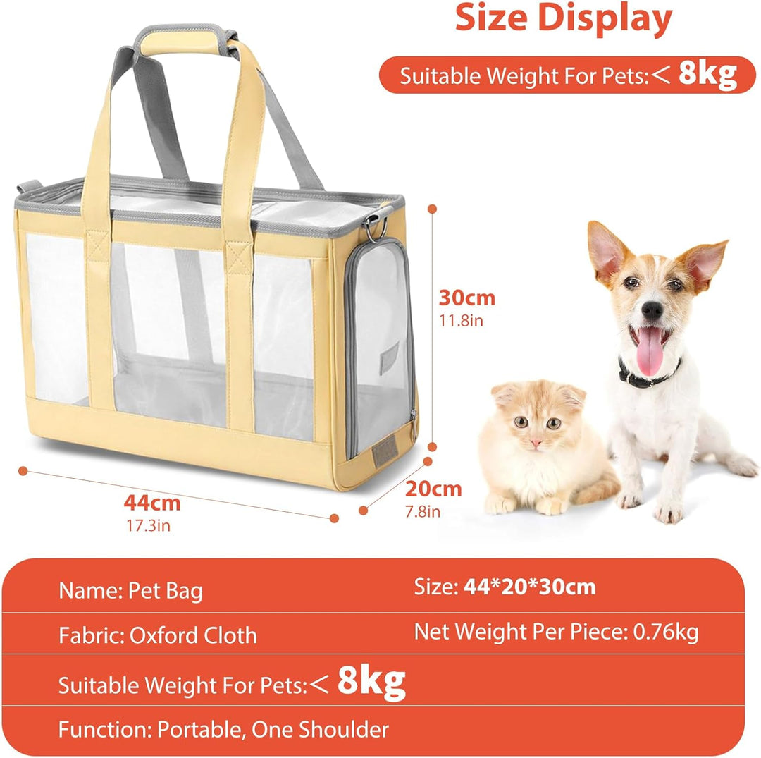PETCUTE Airline Genehmigt Katzentransporttasche,Atmungsaktive Haustier Hundetragetasche mit Herausne