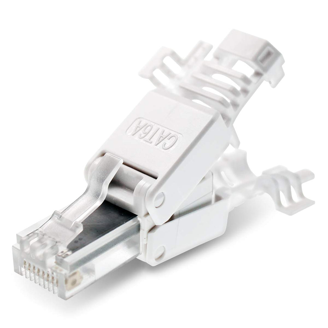 16 Stück Netzwerkstecker werkzeuglos CAT6A RJ45 LAN UTP Kabel Stecker ohne Werkzeug werkzeugfrei CAT