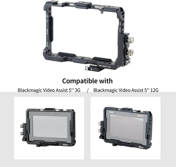 Nitze Monitor Cage for Blackmagic Video Assist 5’’ 3G/12G - JT-B01A Monitor Cage-JT-B01A, Monitor Ca