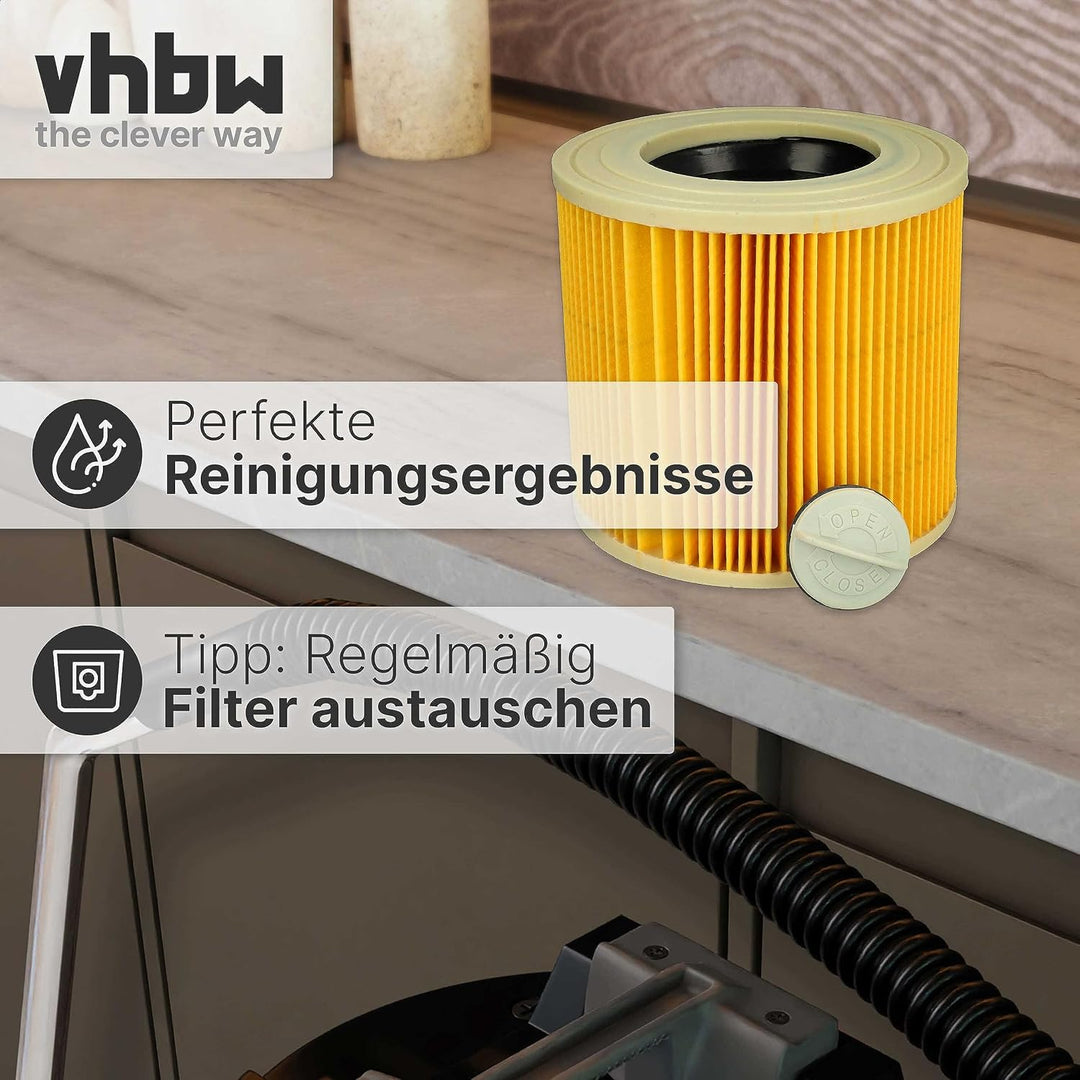 vhbw Filterset 3x Faltenfilter kompatibel mit Kärcher A 2200