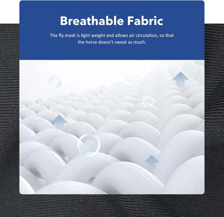 Harrison Howard Super Comfort Stretchy Fly Mask Large Eye Space with UV Protection Soft on Skin with