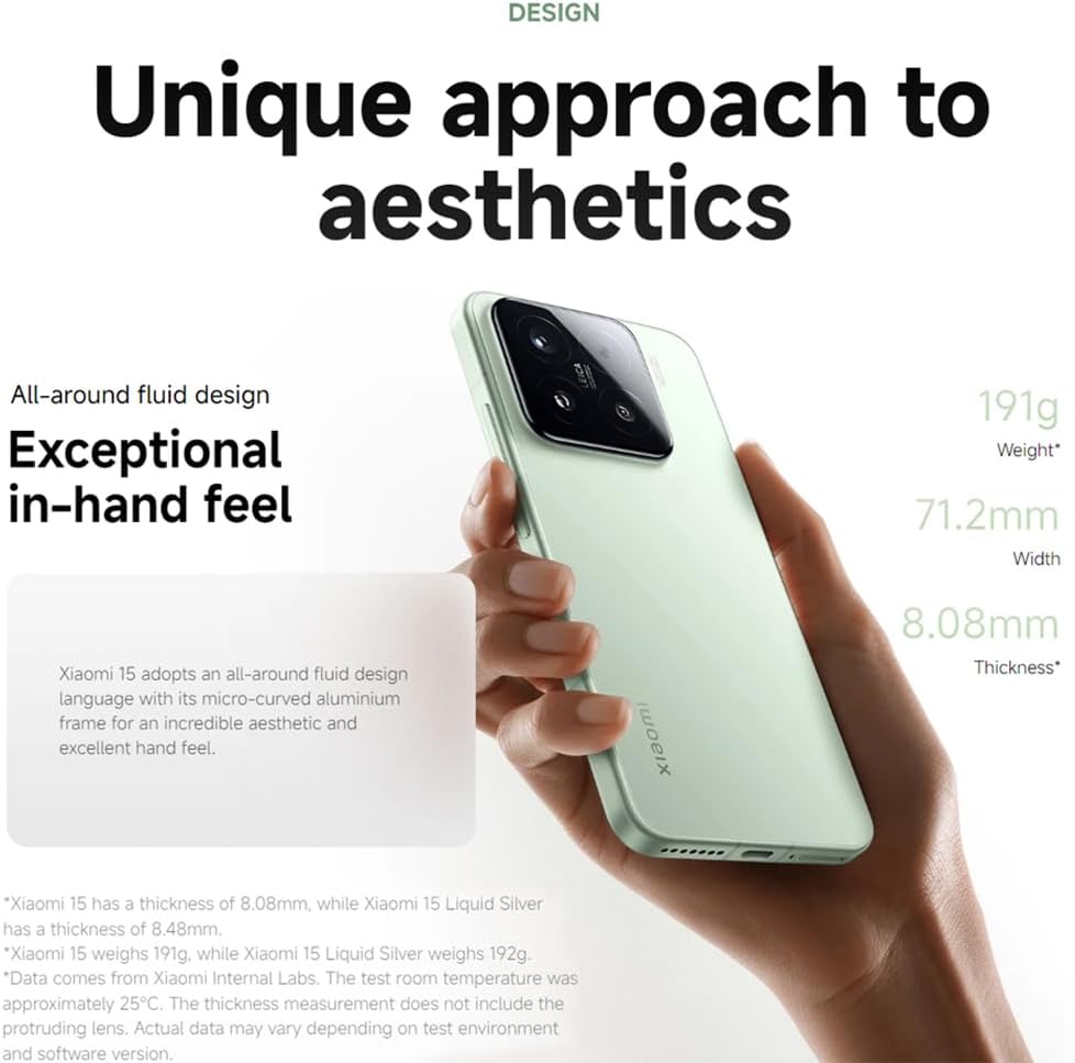 XIAOMI 15 Handy 120Hz WQHD+ AMOLED Display,12+256GB Smartphone Ohne Vertrag mit Snapdragon 8 Elite,