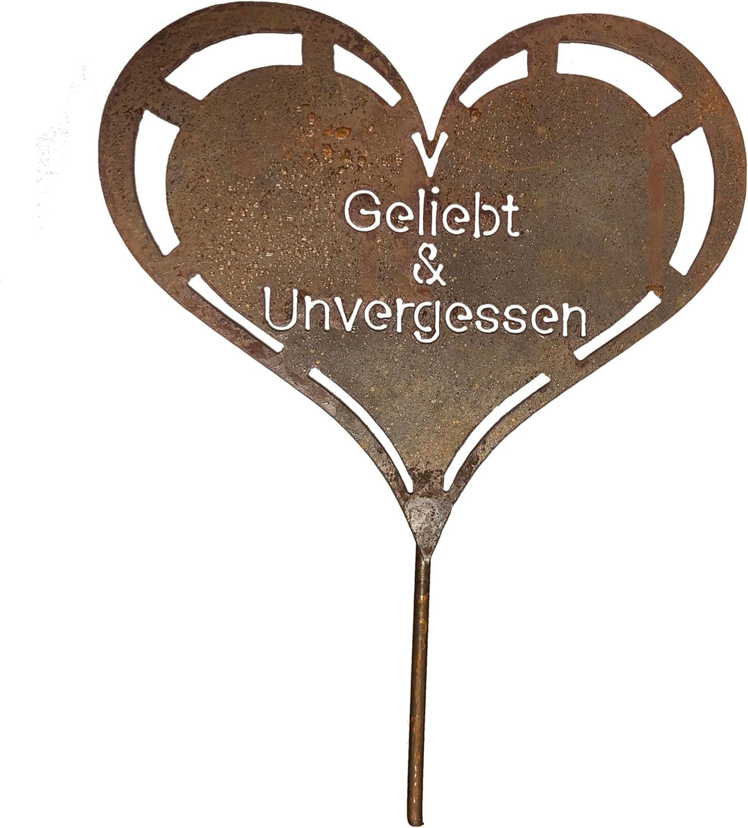 Radami Edelrost Grabherz Grabstecker Grabschmuck Gedenkstein Trauerherz Herz Spruch Stecker für Grab