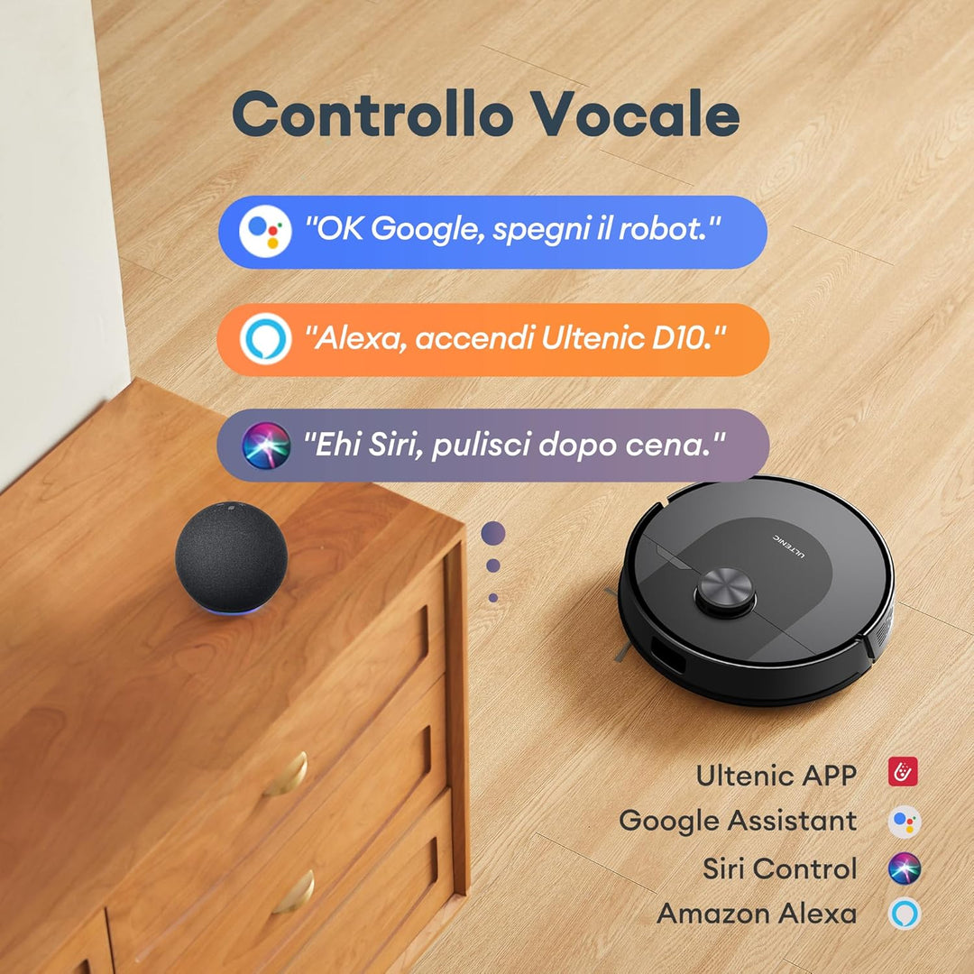 Ultenic Saugroboter mit Wischfunktion 6000Pa, Staubsauger Roboter mit LiDAR Navigation, 3 in 1 Saug