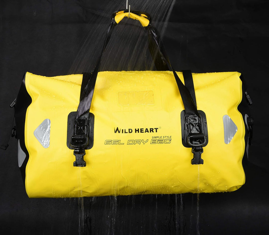 WILD HEART wasserdichte Reisetasche, 40 l 66 l, 100 l, mit verschweissten Nähten, Schultergurten, Ne
