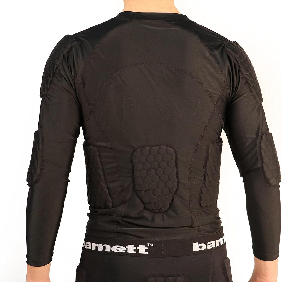 FS-08 Kompressionshemd mit langen Ärmeln, 5 Schutzelemente, amerikanischer Fussball XXL Schwarz, XXL