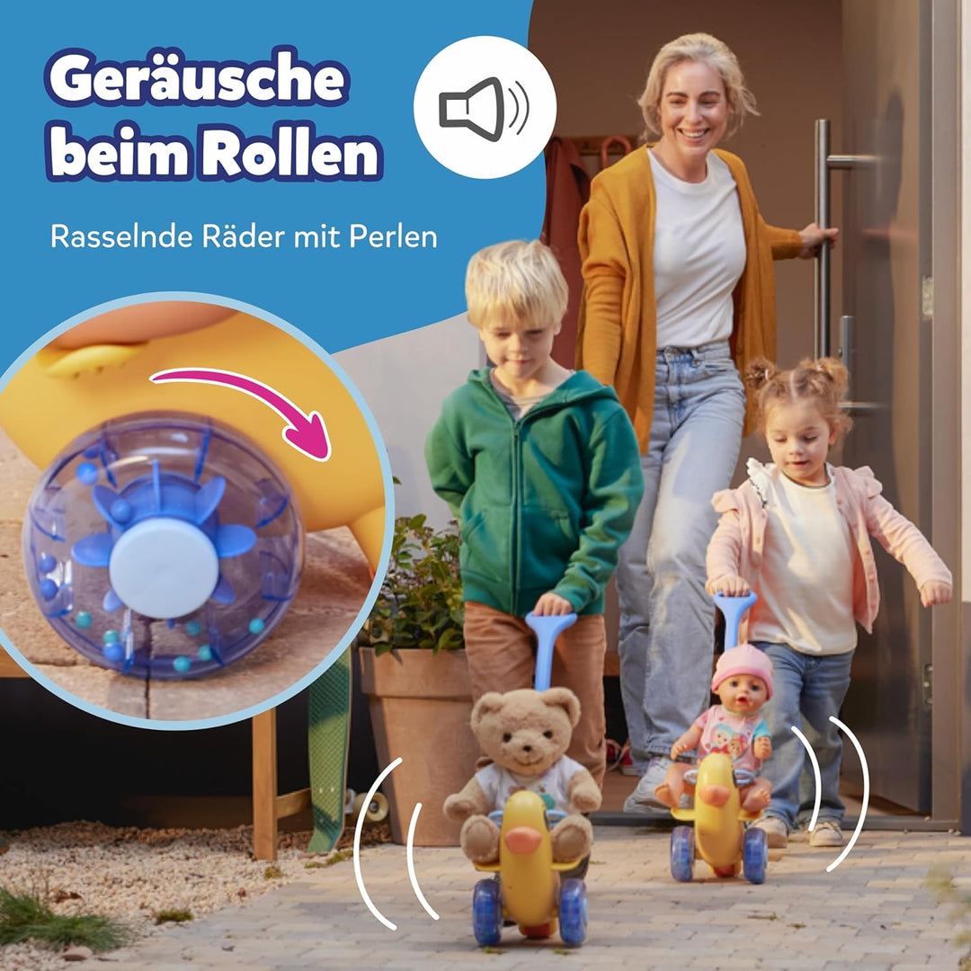 BABY born Schiebe-Berta - Mit Lenkstange & funktionsfähigen Rädern - Für 36 cm & 43 cm Puppen - Hoch