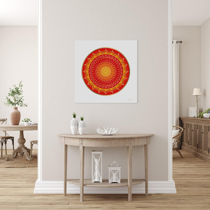 ideenNest | Linie Gea, Acrylglasbild (70 x 70 cm), Wandbild gross, Tiefenmandala, Balsam für deine P