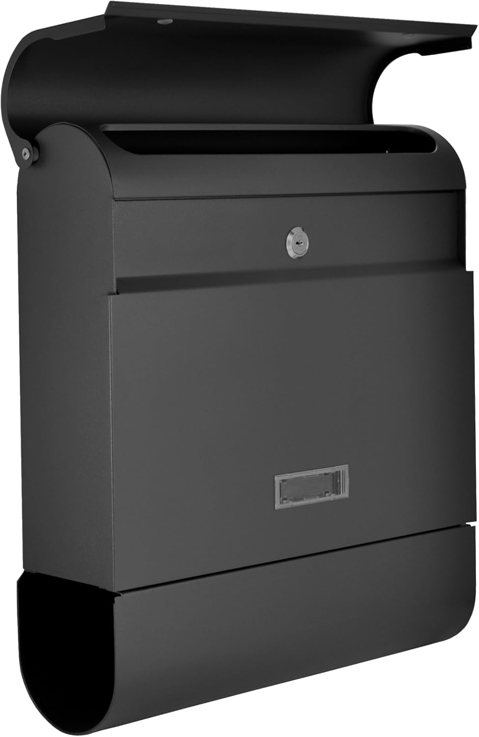 Modernes Design Briefkasten Schwarz Matt Wandbriefkasten Postkasten mit Zeitungsfach C4 Format Absch