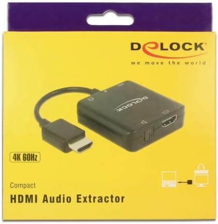 Delock HDMI Audio Extractor 4K 60 Hz kompakt HDMI-A Videokabel-Adapter- zur Auskoppelung des Audiosi