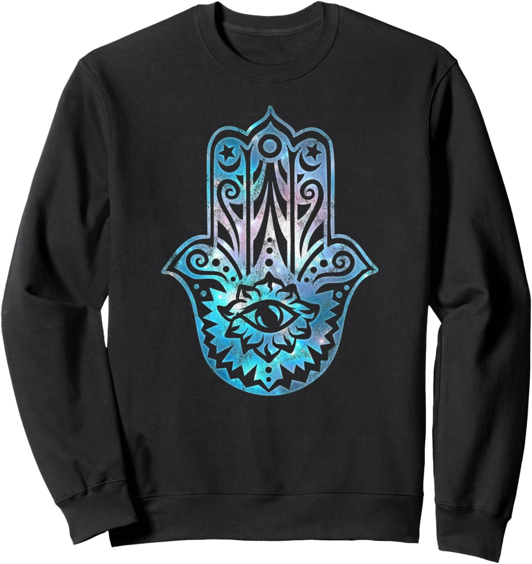 Hamsa Hand, Schutzsymbol, Glücksbringer, Allsehendes Auge Sweatshirt