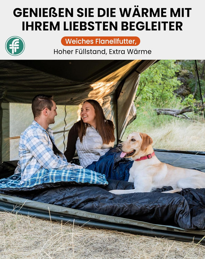 KingCamp Schlafsack für Erwachsene, Winter, Flanell, kompakt, 3-4 Jahreszeiten, Decke für Camping, R