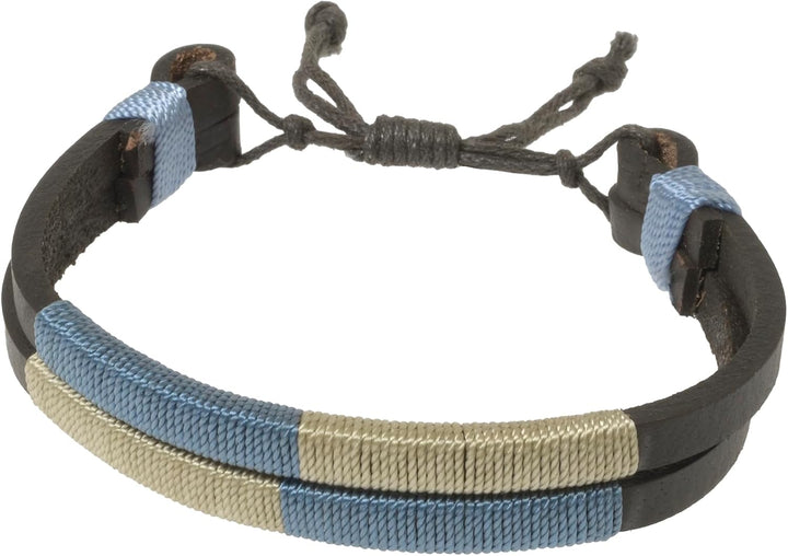 Argentinischer Ledergürtel mit passender Schnur und Lederarmband. Auf Leder gestickter Gürtel für Mä