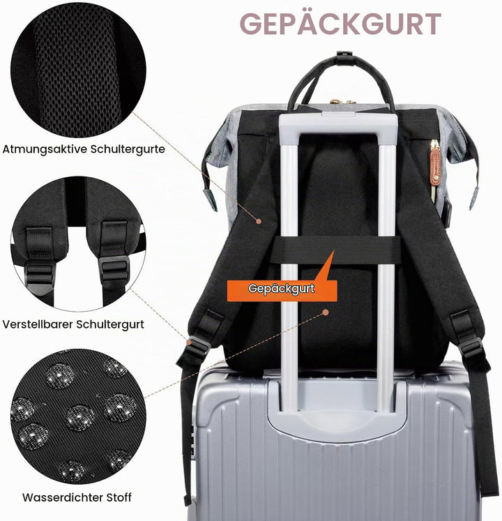 LOVEVOOK Rucksack Damen Laptop Rucksäcke mit Laptopfach 15.6 Zoll | Schulrucksack Mädchen Teenager