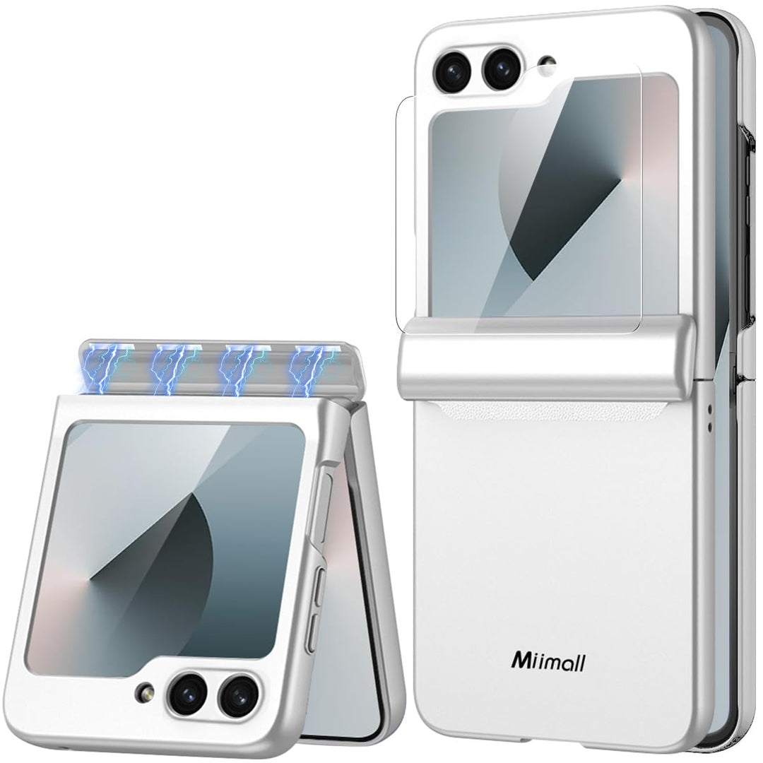 Miimall Kompatibel mit Samsung Galaxy Z Flip 6/Flip7 FE Hülle mit Scharnierschutz Magnetischer [Exte