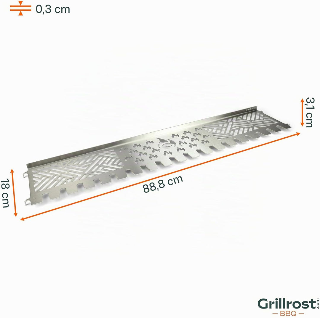 Grillrost.com Das Original Edelstahl Multistation | Warmhalterost für Burnhard Fat Fred | mit Drumst