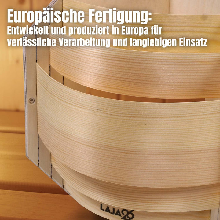 LaJa26 Sauna Eck-Lampenschirm Piazza - FSC Espenholz - Stimmungsvolles Saunalicht - Geeignet für Inn