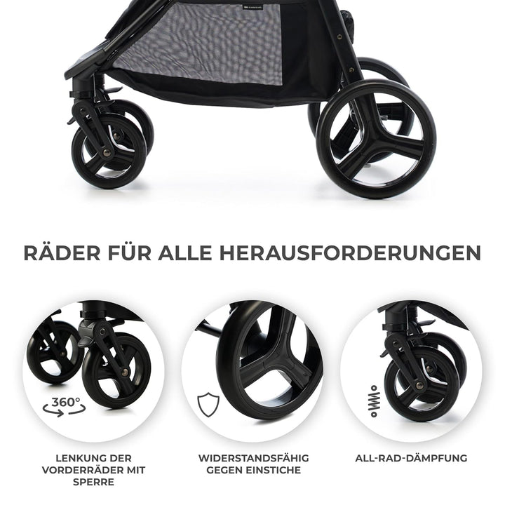Kinderkraft RINE Buggy bis 22 kg, Kinderwagen, Mit einer Hand zusammenklappbar, wasserfestes Verdeck