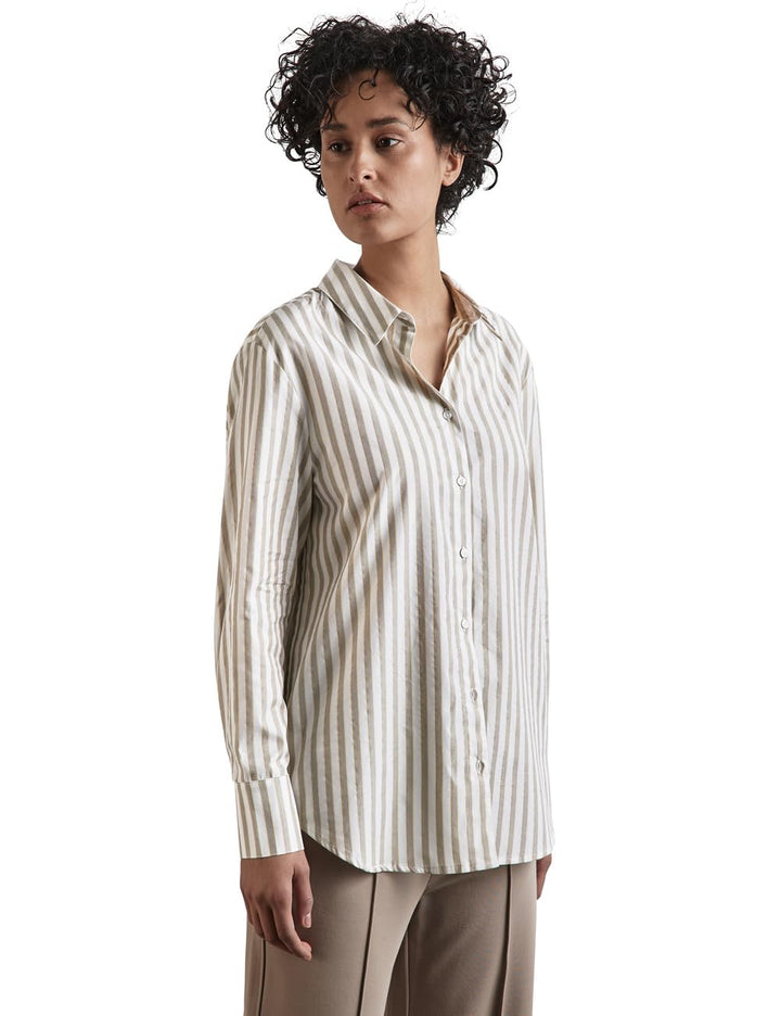 Street One Damen Hemdbluse Gestreift 34 Breezy Beige, 34 Breezy Beige