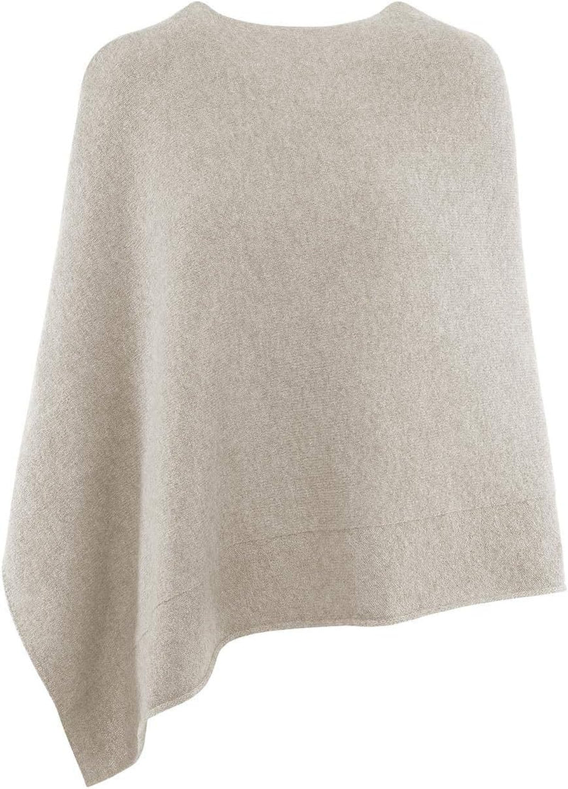 GIESSWEIN Merino Lambswool Poncho - Damen Feinstrick Überwurf aus Merinowolle, Wool Cape, Frauen Str
