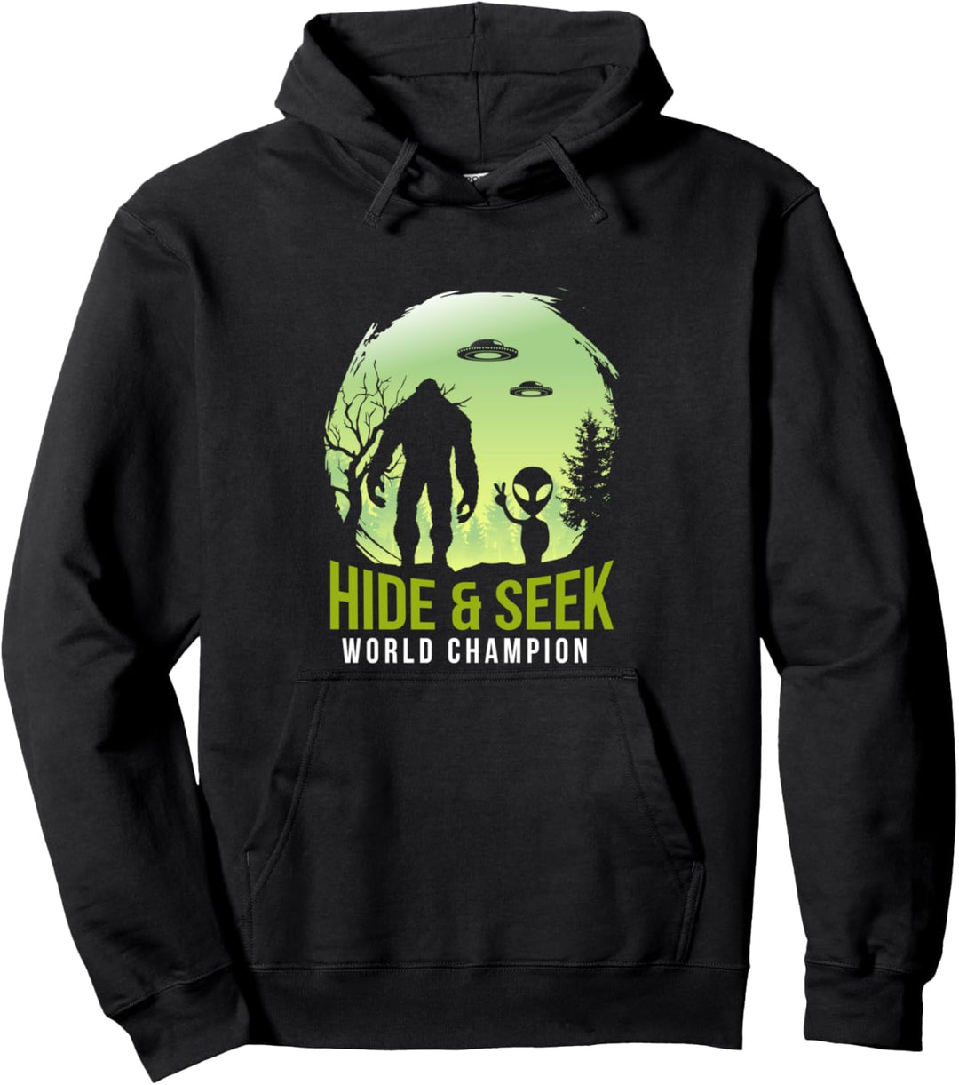 Hide And Seek World Champion Geschenk Alien And Bigfoot Pullover Hoodie