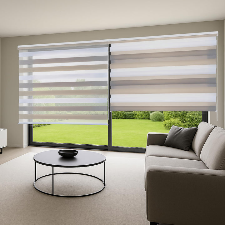 Doppelrollo Fensterrollo lichtdurchlässig & verdunkelnd Duo Rollo ideal für Innenräume Sonnenschutzr