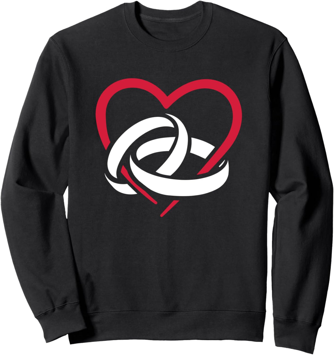 Hochzeit Eheringe mit Herz Sweatshirt